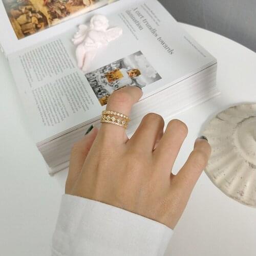 WTLTC 925 Sterling Sliver Three Layered Rings for Women Cubic Zirconia Stacking Rings Bride Weddings Ring Dainty Valentines Gift