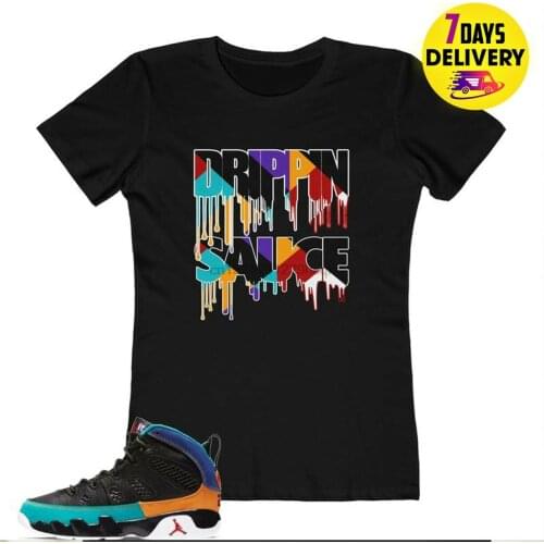 Womens Jordan9 Dream It Do It Sneaker Match Drippin Sauce T Shirt