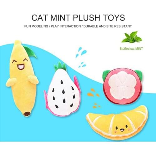 Fruit Shape Pet Chew Toy Teeth Grinding Plush Toys Funny Interactive Plush Cat Toy Pet Kitten Claws Thumb Bite Toys For Cats Dog
