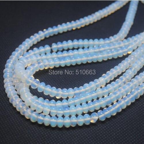 160 Pieces/Lot Nature White Opal Bead Abacus Shape Moonstone For Christmas Jewelry Connectors Accessories Size 5x8mm