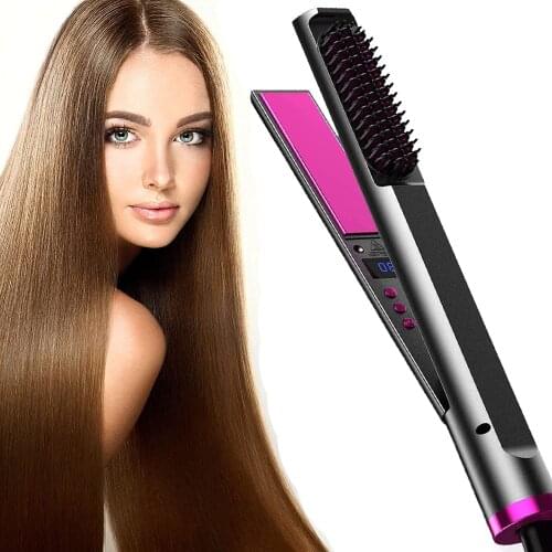 3 in 1 Professional Hair Straightener Flat Iron Anti-Static Hair Curler LCD 250-470°F All Hair Types Flat Iron Curling Iron