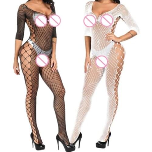 White Lingerie Sexy Bodysuit Open Crotch Sleepwear New Arrive Nightwear Sexy Nightdress Women Fishnet Bodystocking Sexy Pajamas
