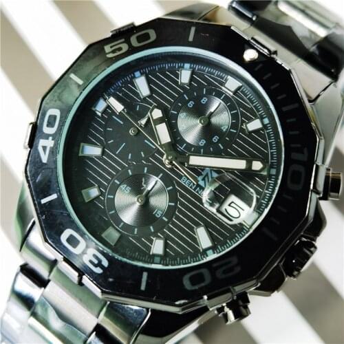 BEN NEVIS New Full Black Quartz Watches For Men Calendar Chronograph Waterproof Male Clocks Relogio Masculino Man WristWatch