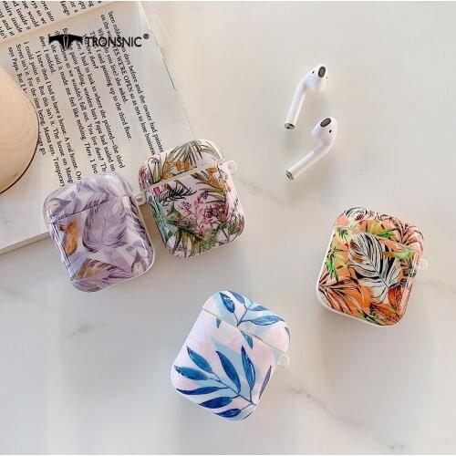 Leaf Texture Case for Apple Airpods 1 2 Cover Soft Bags Silicone Headphone Orange Pink Box for Airpod 2 Bluetooth Earphone Cases