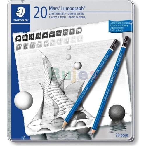 Staedtler Drawing or Sketch Wood Pencil (100 G20),Blue Pencil with A Black Cap and Degree Indicator Premium-quality Pencil