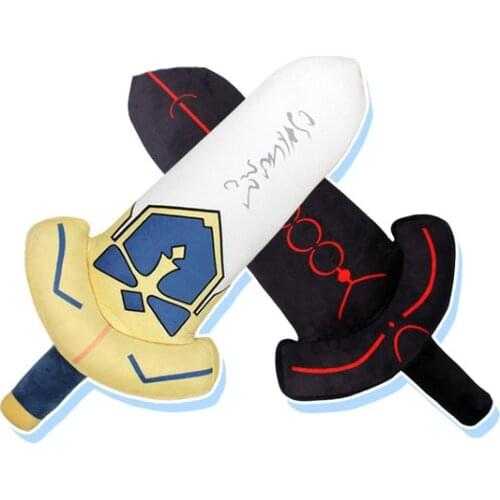 ELBCOS Fate Grand Order Saber Emiya Mash Kyrielight Cosplay Sword Shield Short Plush Dools Stuffed Toys Dolls