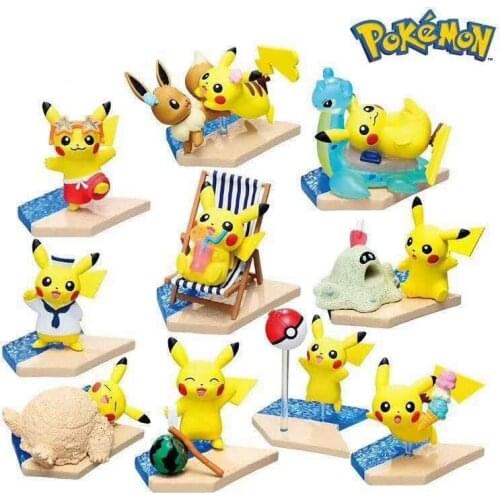 Pokemon Toys Pikachu Q Version Summer Beach Party Furnishing Articles Little Toys for the Kids