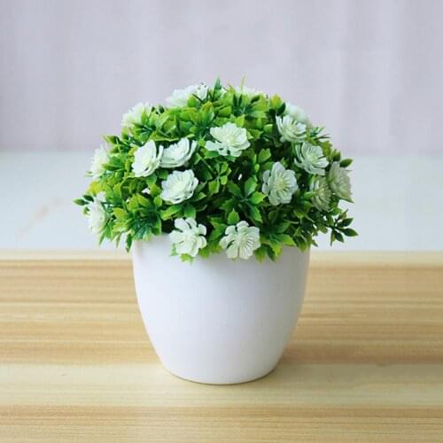 Artificial Plants Bonsai Small Tree Pot Artificial Flower Potted Vivid Decor Props Vivid Flower Bonsai for Home Garden Decor