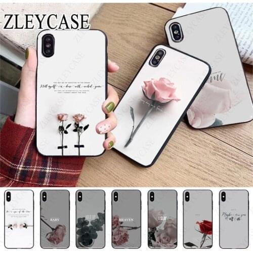Beautiful rose flower celebrity text Black Soft Phone Case For iphone x xs 12pro max 5s 6splus 7 8plus xr xsmax 12mini Cover