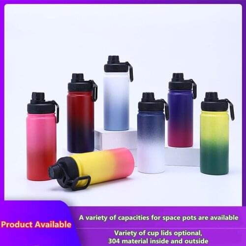 Gradient Color Creative Insulation Cup Stainless Steel Outdoor Sports Bottle Large-capacity Water Cup Space Pot Multiple Colors