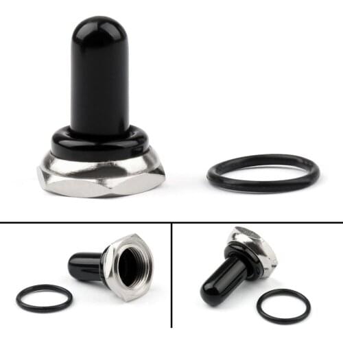 Areyourshop Auto Car Toggle Switch Boot 12mm Rubber Waterproof Cover Cap T700-3 Black 1/4PCS Wholesale Switched