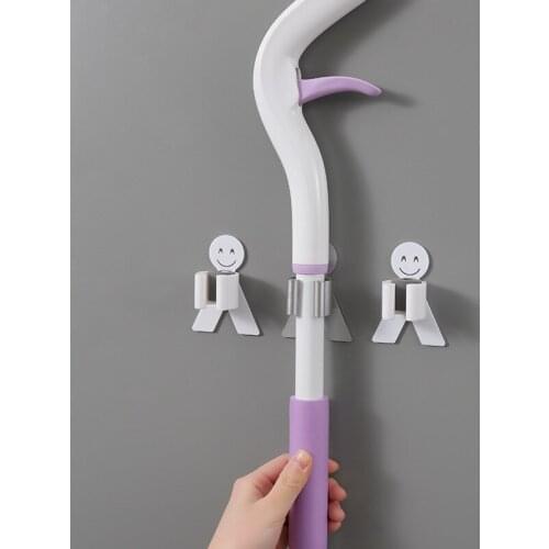 Adhesive Multi-Purpose Hooks Wall Mounted Mop Organizer Holder RackBrush Broom Hanger Hook Kitchen bathroom Strong Hooks