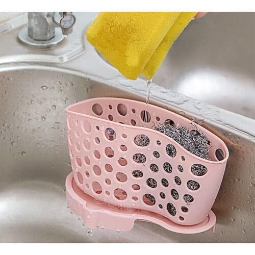 Kitchen Sucker Storage Sink Organizer Shelf Drain Rack Dish Holder Basket Practical Putting Cleaning Utensil Container Organizer