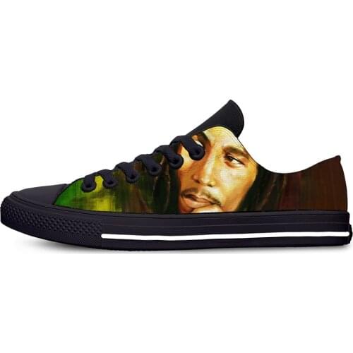 Sneakers For Men Custom Print Bob Marley Images Breathable Outdoor Trainer Sneakers Custom Male Shoes