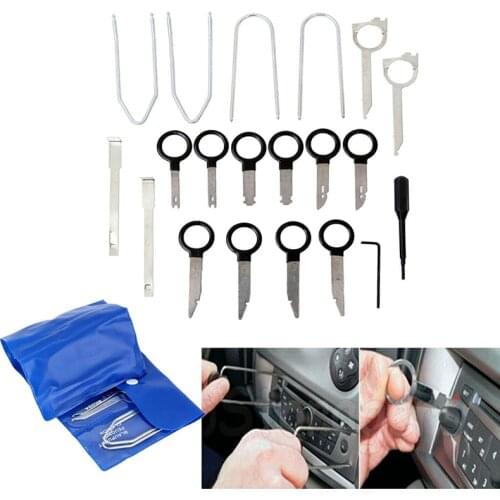 New20 Pcs Professional Car Audio Stereo CD Player Radio Removal Keys Tool Kit for Mercedes BMW, for Ford Skoda