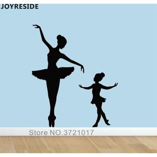JOYRESIDE Ballerina Wall Decal Woman Girl Ballerina Teaching Wall Sticker Vinyl Decor Home Kid Bedroom Decor Interior DesignA934