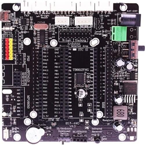 Yahboom 4WD Expansion Board for Robot Car Compatible with Arduino, Raspberry Pi, STM32 and 51 controllers