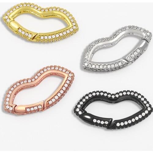 OCESRIO Multiple Color DIY Pendant Carabiner Lip Screw Zircon Clasps Decoration For Mesh Round Chains Making Supplies cspa035