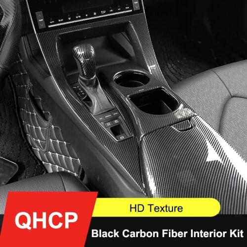 QHCP Carbon Fiber Black Window Lift Button Panel Steering Wheel Button Frame Cover ABS For Toyota Avalon 2019 Tuning Accessories