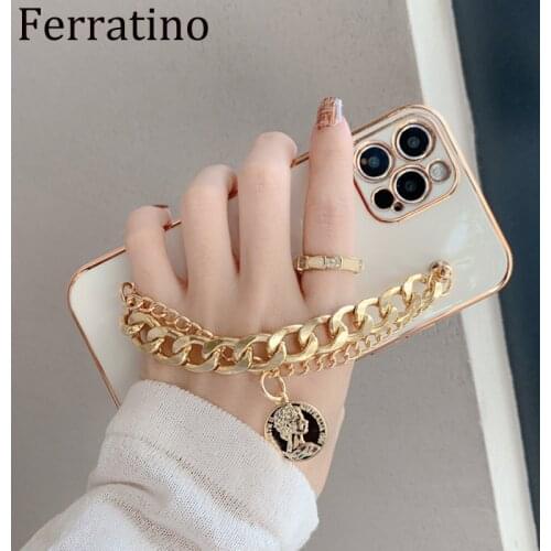 Luxury Gold Plated Metal Bracelet Wrist Chain Soft Case for iphone 12 Pro Max 11 X XS Max XR 7 8 Plus SE 2020 11Pro Plain Cover