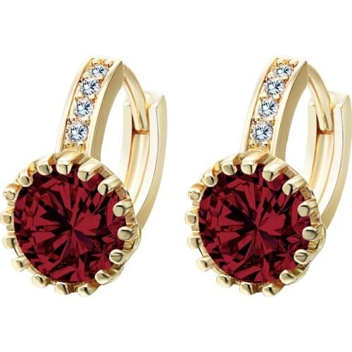 Red rhinestone crystal zircon earrings earrings jewelry