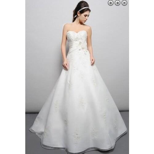 Free shipping 2016 vestidos formal new designer bridal gown plus size maxi white long dress appliques organza wedding dresses