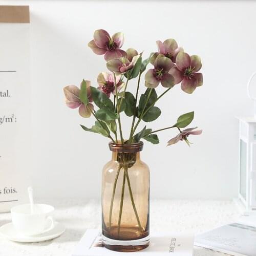 1pcs Artificial Flower Roses Bride Flower Branch For Christmas Home Wedding Decoration Fake Artificial Flowers Silk Flower