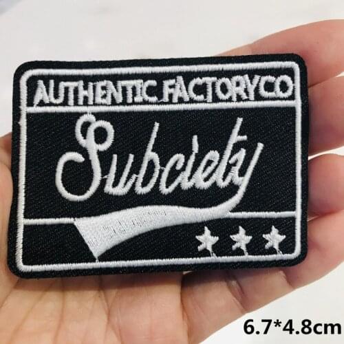 10Pcs Black White letters band Rock Embroidery Patches for T-shirt Iron on Stripes Appliques Clothes Stickers Clothing Badges