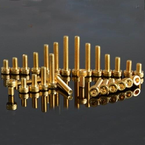 10pcs M2.5 12.9 level titanium plated gold cup head Allen screw hex socket cylinder headed screw mechanical bolt 5mm-16mm length