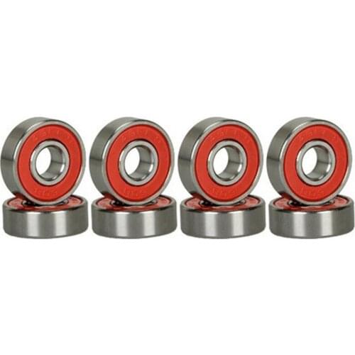 10PCS Ball Bearing Inline Roller Skate Wheel Bearing Anti-rust Skateboard Wheel Bearing Red Sealed