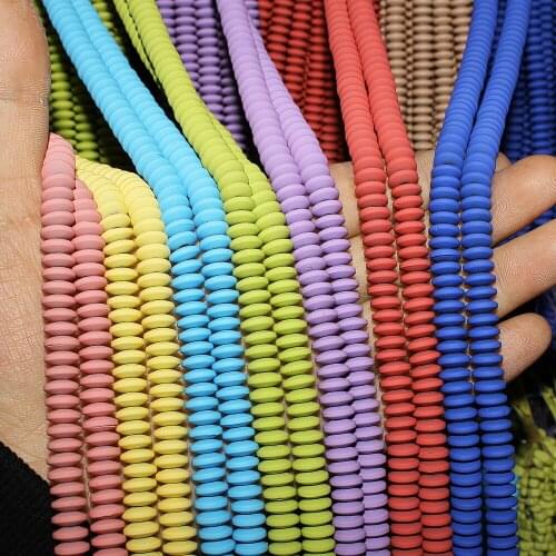 4~8mm Natural Stone Hematite Matte Sugar-colored Rubber Oblate Beads for Jewelry Making DIY Bracelets Necklaces Accessories 15