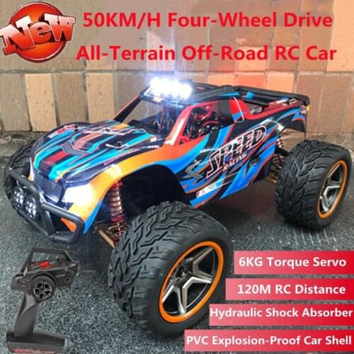 50KM/H High Speed All-Terrain Off-Road RC Car 1:10 Hydraulic Shock Absorber 120M 6KG Torque Steering RC buggy Car Kids Toy Gift