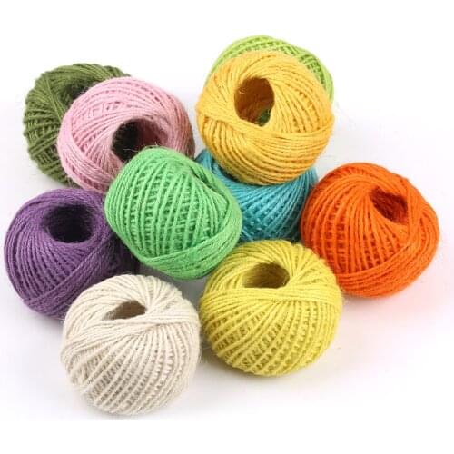 50m Burlap Hessian Jute Twine Cord Hemp Rope String Gift Packing Wedding Party Christmas Event Festival Decoration DIY Supplies