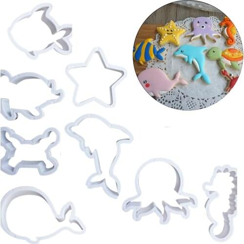 8 Sets Of Cartoon Animal 3D Modeling Mold Soft Cake Cake Biscuit Plunger Mold Cutters Fondant Cake Baking Tools Aouke #YL10