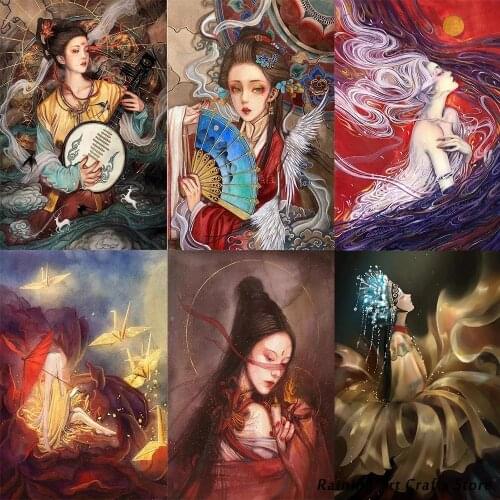 5D Diy Diamond Painting Chinese Style Character Portrait Brand New Square/round Drill Mosaic Pictures Various Scene Decoration