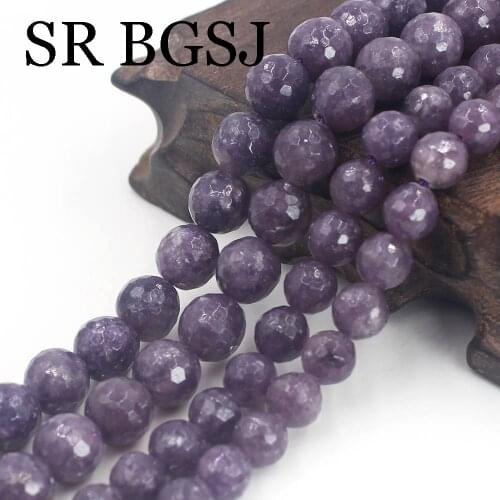 Free Shipping BGSJ 8mm 10mm Faceted AA Pink Lepidolite Natural Stone Round Loose Gemstone Spacer Beads Strand 15inch