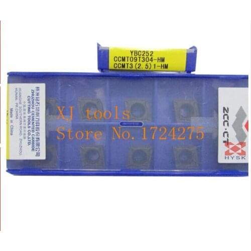 Free Shipping CCMT09T304 HM YBC252 (10pcs/lot) Cemented Carbide Cutting tools turning insert CCMT09T304