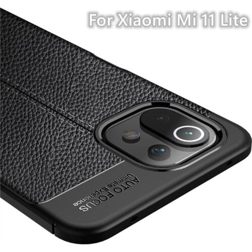 For Xiaomi Mi 11 Lite Case For Xiaomi Mi 11 Lite Cover Coque Funda Shockproof TPU Soft Leather Phone Bumper For Mi 11 Lite