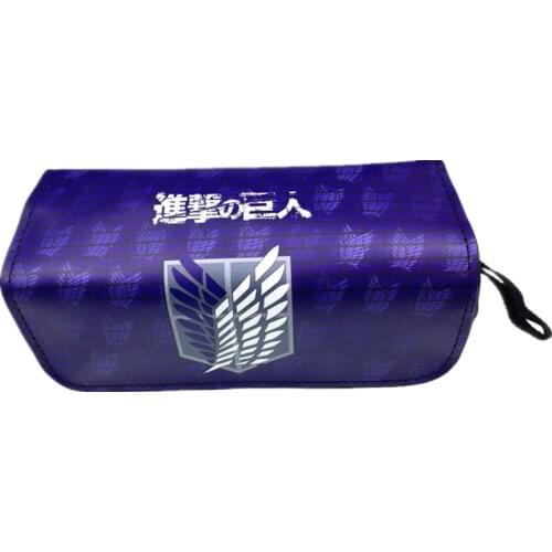 Anime Japanese Cartoon Attack on Titan Kids Pencil Bags Make Up Case For Women With Handle