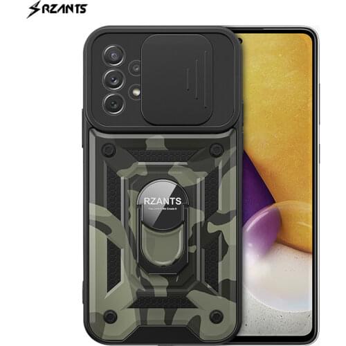 For Samsung Galaxy A52 A72 Case Camouflage Shockproof Lens Slide Protection Ring Back Holder Cover For Samsung A32 4G Rzants