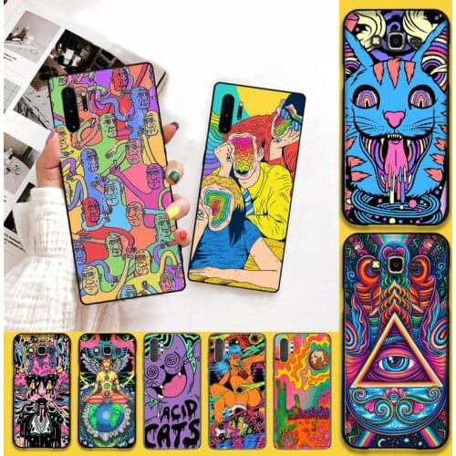 Colourful Psychedelic Trippy Art Phone Case For Samsung Galaxy Note20 ultra 7 8 9 10 Plus lite J7 J8 Plus 2018 Prime
