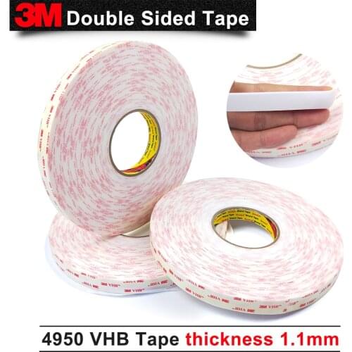 3M Double Sided VHB Acrylic Foam Tap 4950 Vhb adhesiva para Metal, espesor 1.1mm thickness 10-30mm