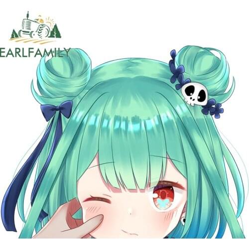 EARLFAMILY 13cm x 10cm for Hololive En Camper Car Stickers Vinyl Anime Waterproof Fashion Bumper Decoration Window Trunk Decal