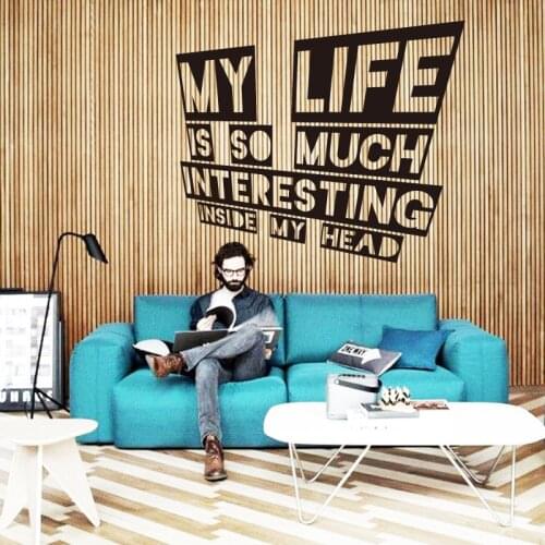Art decor new design environmental waterproof home decoration English life characters wall sticker for living room or bedroom