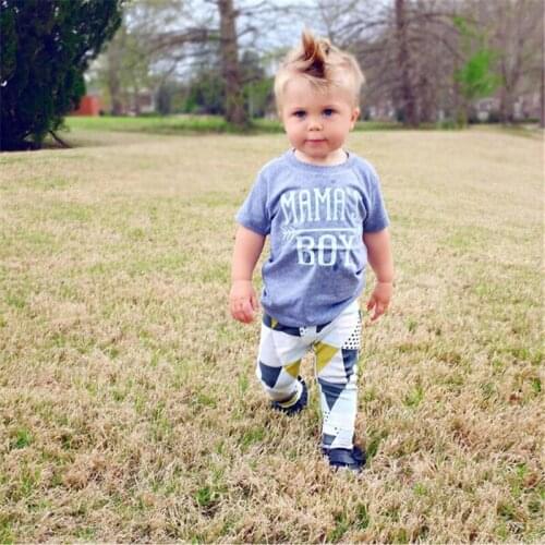 Mamas boy Outfit sets 2020 Summer Newborn Baby boy girls clothes Short sleeve Cotton T-shirts +Pants 2PCS Outfits