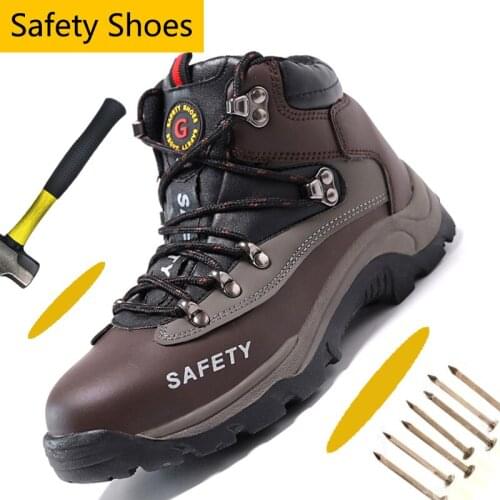 Leather Steel Toe Work Boot Safety Shoes Men All In One Construction Indestructible Work Safety Shoes Outdoor Winter Boots Men