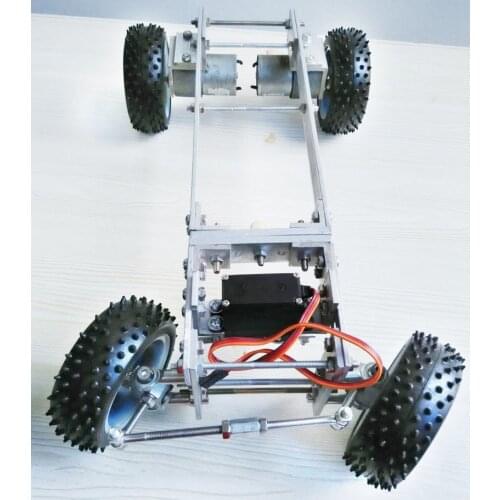 Metal Chassis Frame, Steering Engine Steering Robot Car Chassis , Obstacle Avoidance , Velocity ,Universal Wheel RC Toy Kit