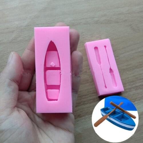 Handmade Cute Ship Boat Oars Pendant Silicone Resin Casting Mold 3D Sail Boat Epoxy Resin Chocolate Mold Art Craft Tools