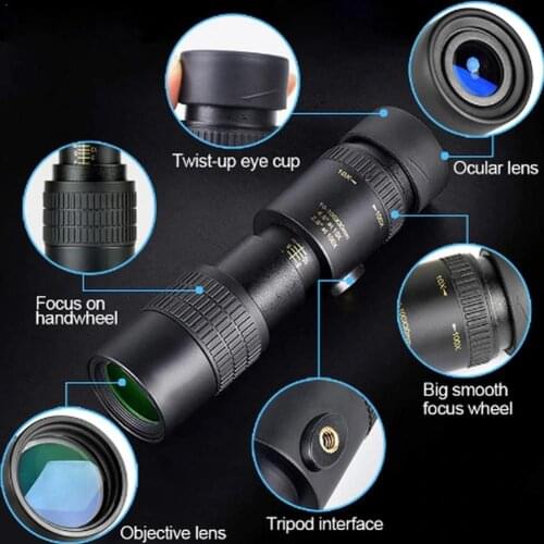 4K 10-300X40mm Super Telephoto Zoom Monocular Telescope Drop Sports For Travel Activities Ship Portable Racing Theater Outd M2Y5