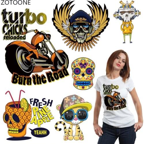 ZOTOONE Motorcycle Iron on Transfer Patches Stripes on Clothing Diy Patch Heat Transfer for Clothes Decoration Stickers Gift G